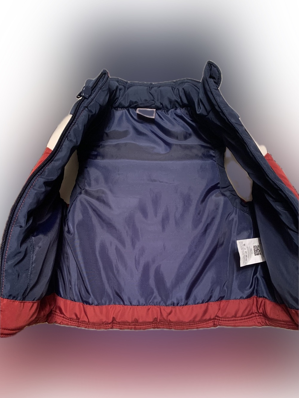 Puma Kids Colorblock Navy, Cream & Red Puffer Vest - Picture 3 of 9